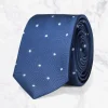 Palenzo Accessoires Et Chaussures | Cravates Et Nœuds Papillon | Cravate - Bleu à pois blancs