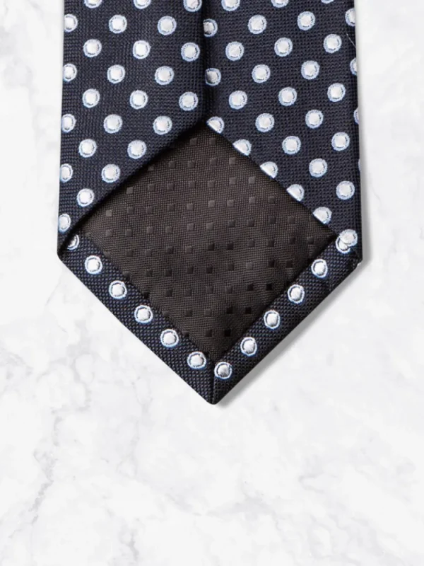 Palenzo Accessoires Et Chaussures | Cravates Et Nœuds Papillon | Cravate - Bleu marine à gros pois blancs