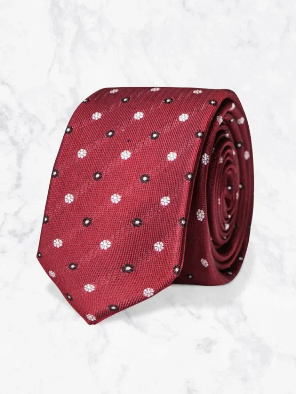 Palenzo Accessoires Et Chaussures | Cravates Et Nœuds Papillon | Cravate - Bordeaux à carrés noirs et blancs