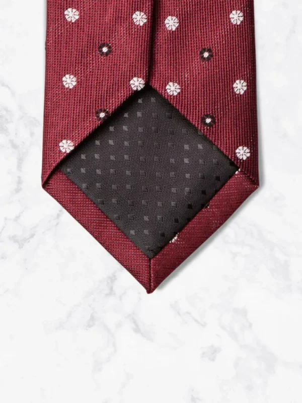 Palenzo Accessoires Et Chaussures | Cravates Et Nœuds Papillon | Cravate - Bordeaux à carrés noirs et blancs