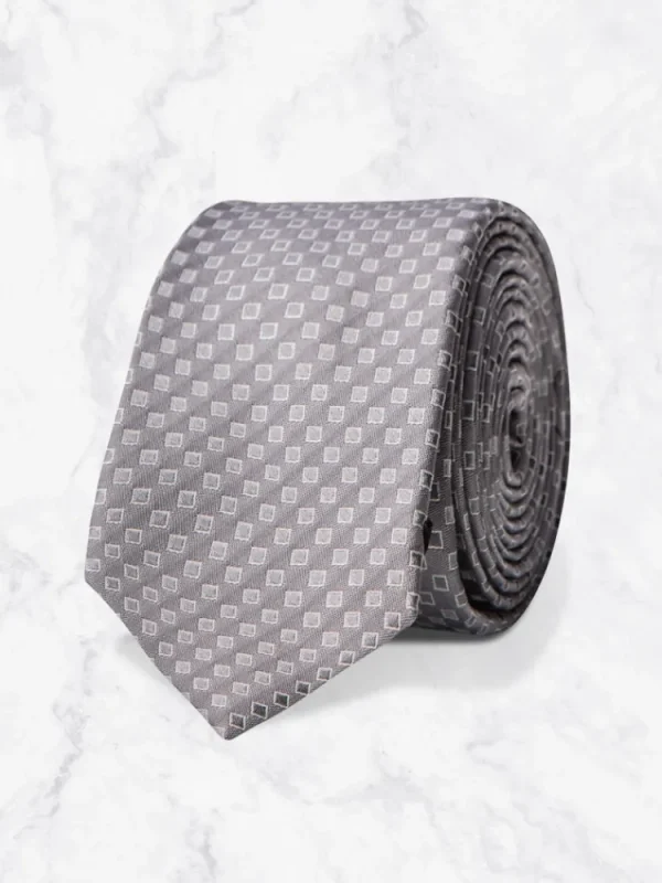 Palenzo Accessoires Et Chaussures | Cravates Et Nœuds Papillon | Cravate - Gris à carrés