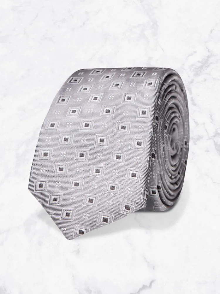 cravate__gris__carrs_0.webp Palenzo Cravates Et Nœuds Papillon | Cravate - Gris à carrés