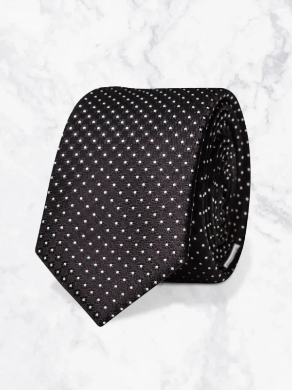Palenzo Cravates Et Nœuds Papillon | Cravate - Noir à pois blancs