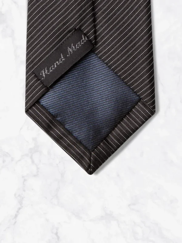 Palenzo Accessoires Et Chaussures | Cravates Et Nœuds Papillon | Cravate - Noir à rayures blanches