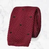 Palenzo Accessoires Et Chaussures | Cravates Et Nœuds Papillon | Cravate tricotée - Framboise à pois noirs