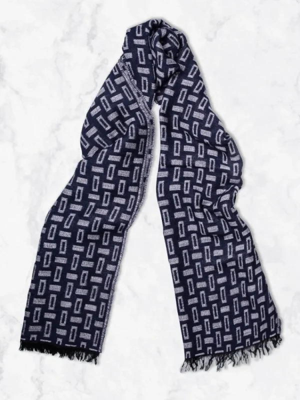Palenzo Accessoires Et Chaussures | Echarpe - Bleu marine et gris taupé