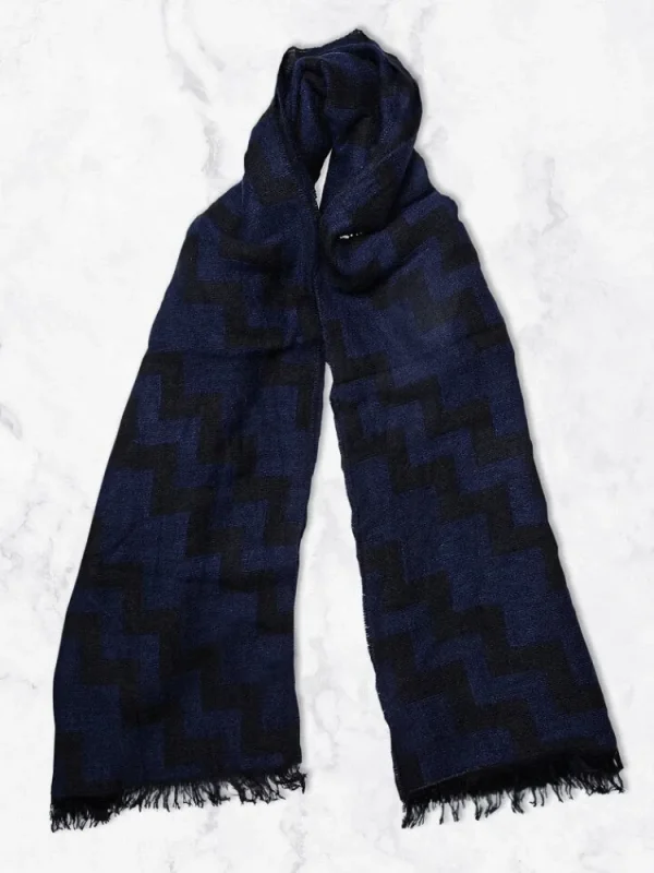 Palenzo Accessoires Et Chaussures | Echarpe - Bleu marine et noir