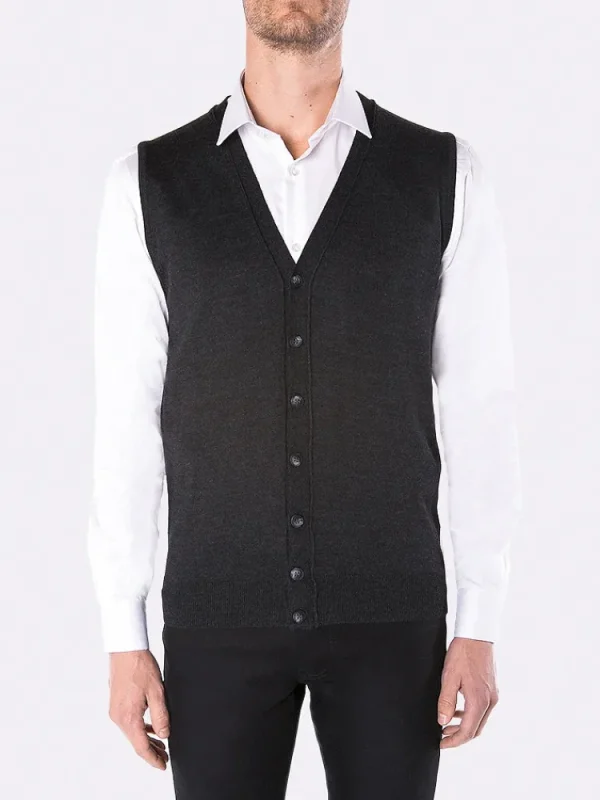 Palenzo Prêt-à-porter | Mailles, Gilets | Gilet sans manche - Anthracite