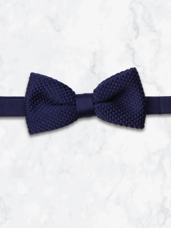 Palenzo Accessoires Et Chaussures | Cravates Et Nœuds Papillon | Nœud papillon tricoté - Bleu marine