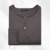 Palenzo Prêt-à-porter | Polo, Tee-shirt | T-shirt col tunisien - Gris taupé