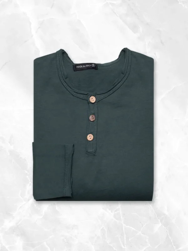 Palenzo Prêt-à-porter | Polo, Tee-shirt | T-shirt col tunisien - Vert